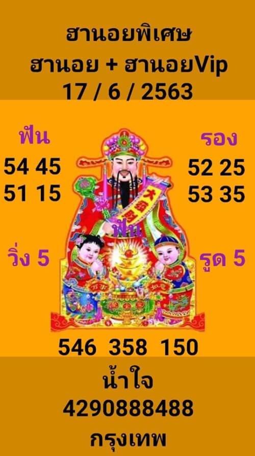 หวยฮานอย 17/6/63 ชุดที่ 9