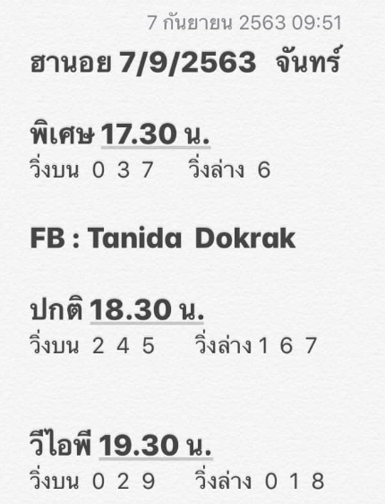 หวยฮานอย 7/9/63 ชุดที่ 8