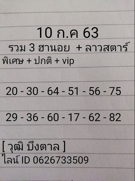 หวยฮานอย 10/7/63ชุดที่ 9