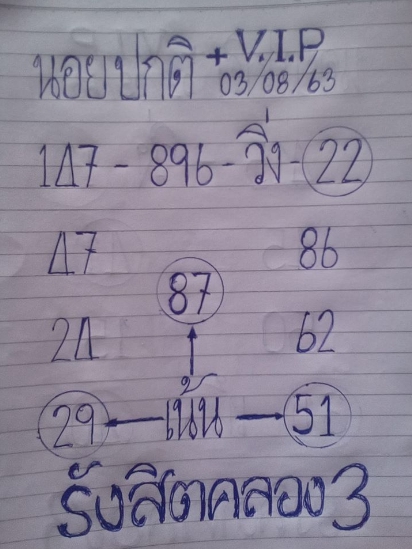 หวยฮานอย 3/8/63 ชุดที่ 10