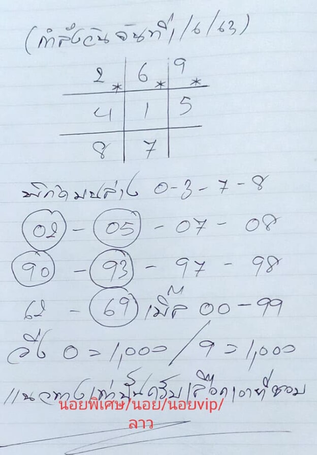 หวยฮานอย 1/6/63 ชุดที่ 3