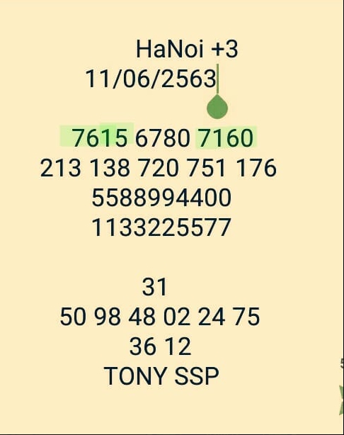 หวยฮานอย 11/6/63 ชุดที่ 3