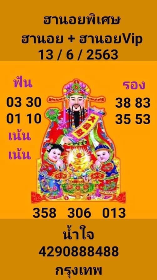 หวยฮานอย 13/6/63 ชุดที่ 4