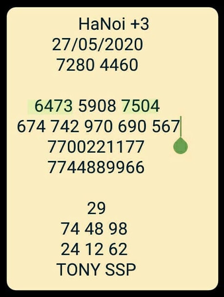 หวยฮานอย 27/5/63 ชุดที่ 5