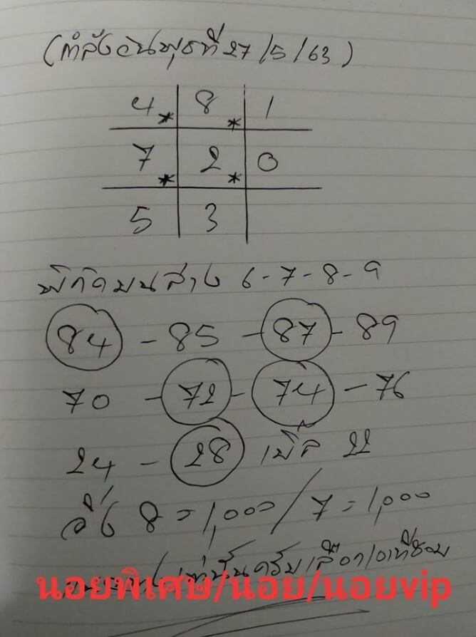 หวยฮานอย 27/5/63 ชุดที่ 7