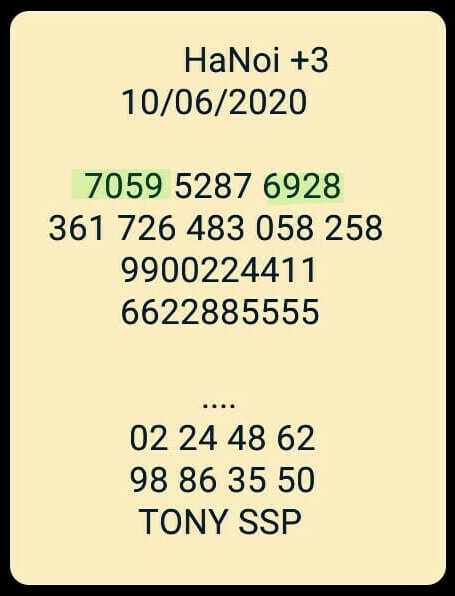 หวยฮานอย 10/6/63 ชุดที่ 6