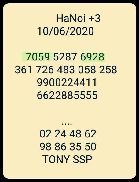 หวยฮานอย 11/6/63 ชุดที่ 7