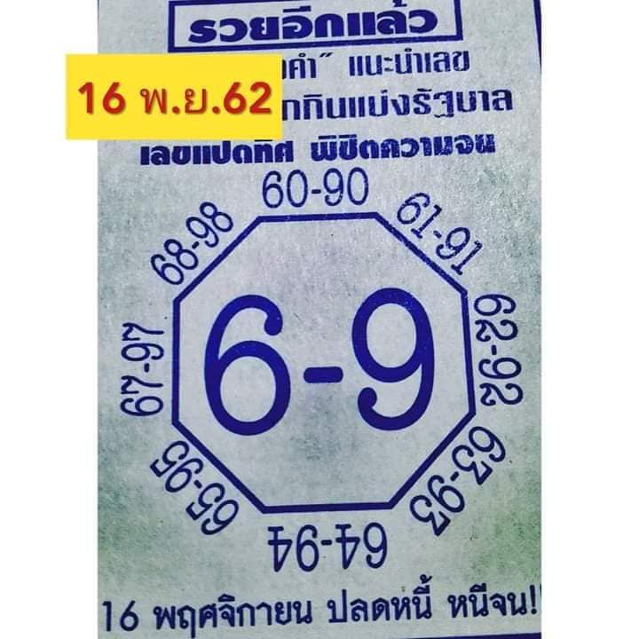 หวยเลขแปดทิศ 16/11/62