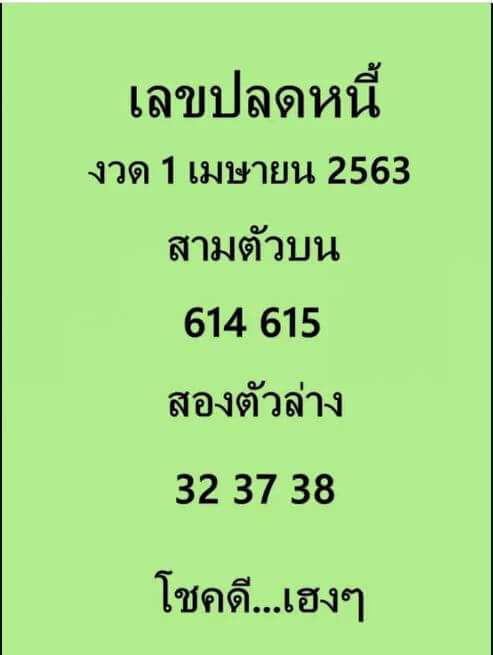 เลขปลดหนี้ 16/5/63