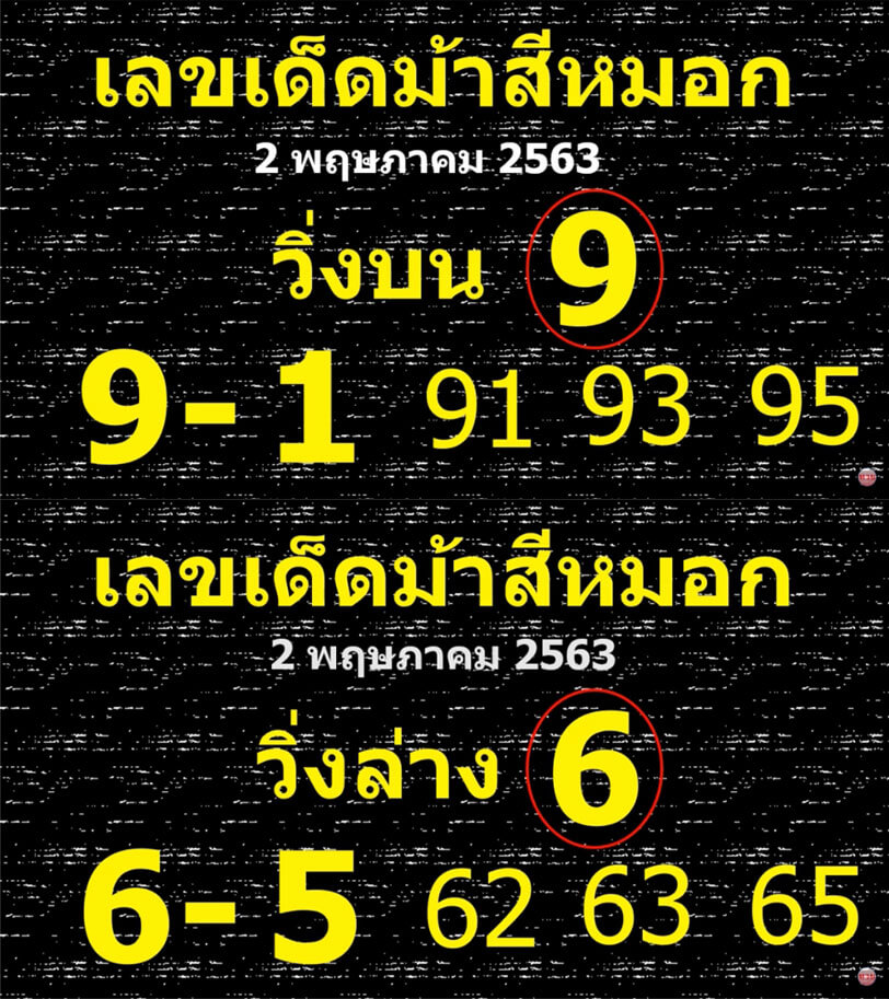 เลขเด็ดม้าสีหมอก 2/5/63